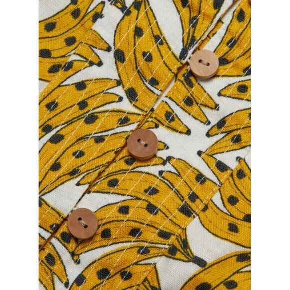 Farm Rio Spotted Bananas Cross-Back Mini Dress, Size XS, Cross-back Strap Cotton - Picture 5 of 10